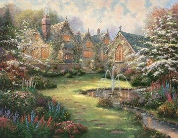 トーマス・キンケード Painting - ガーデン マナー トーマス キンケードの風景